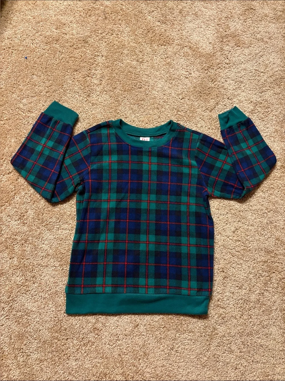 Children’s Place Green and Navy Plaid Pajama Set - Cozy Sleepwear